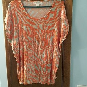 Michael Kors L Sleeveless Sequin Front Top